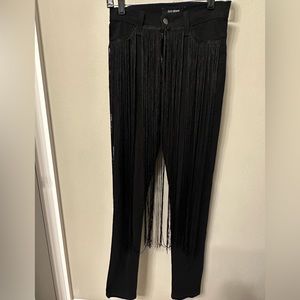 Fringe black jeans size 3